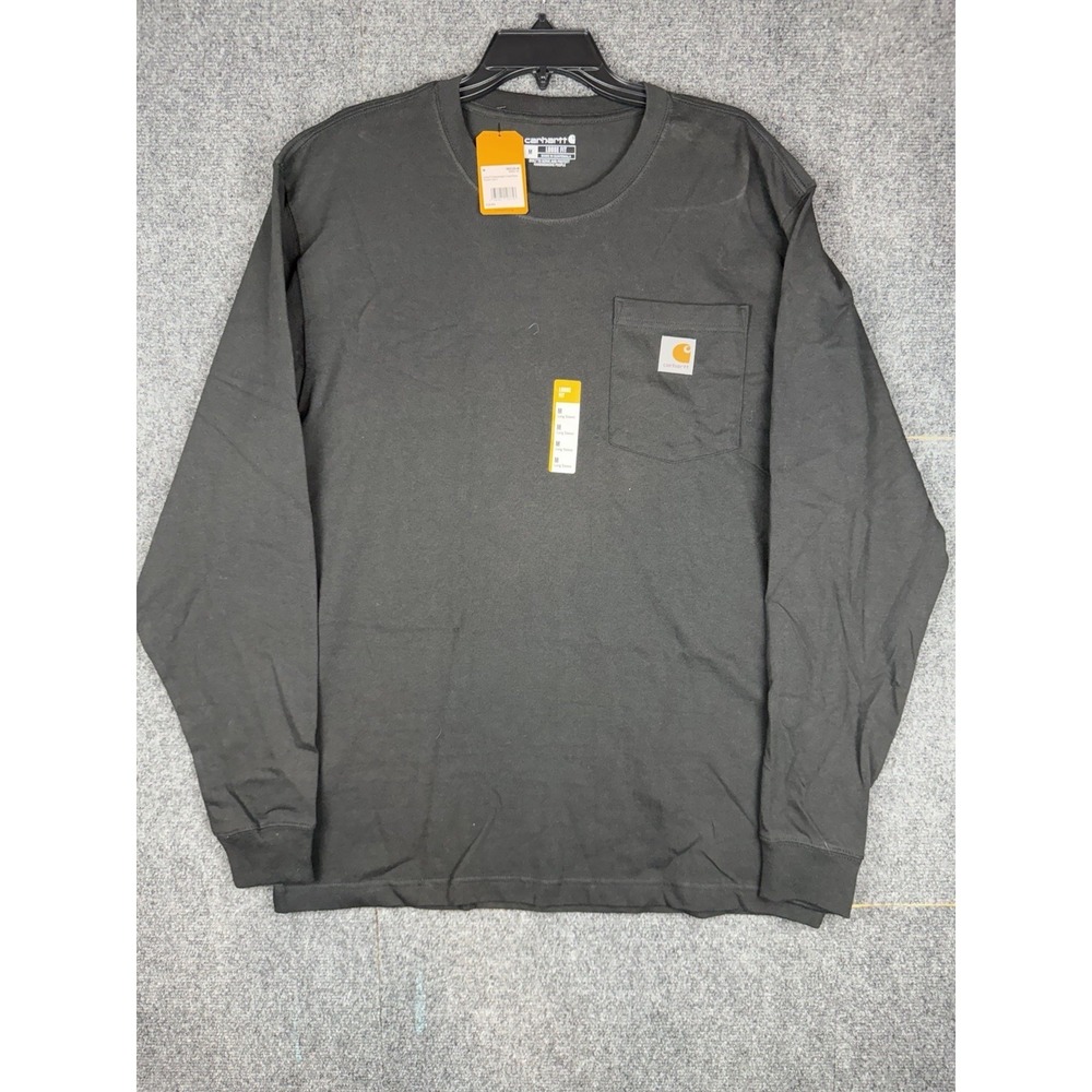 Carhartt Men's M K126 Loose Fit Heavyweight Jersey Pocket LS T-Shirt Black Crew